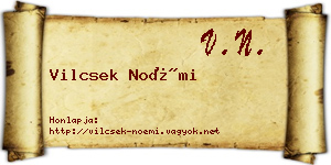 Vilcsek Noémi névjegykártya